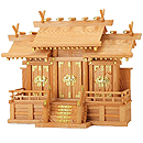 【神棚】新欅 (けやき) 屋根違い三社　金・中